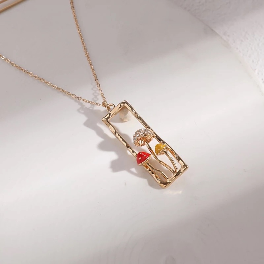 Mushroom Trio Pendant Necklace - Picture 8 of 11